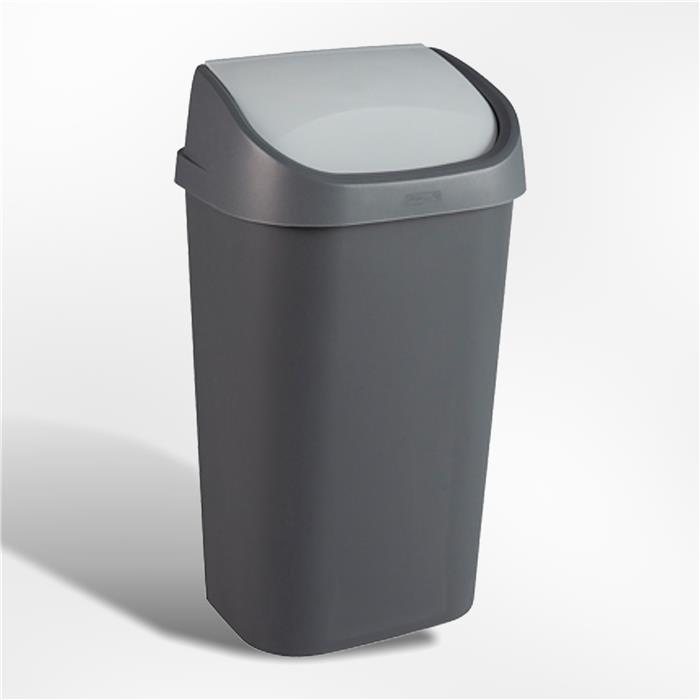 Poubelle PVC couvercle basculant, 50 l, couleur Anthracite