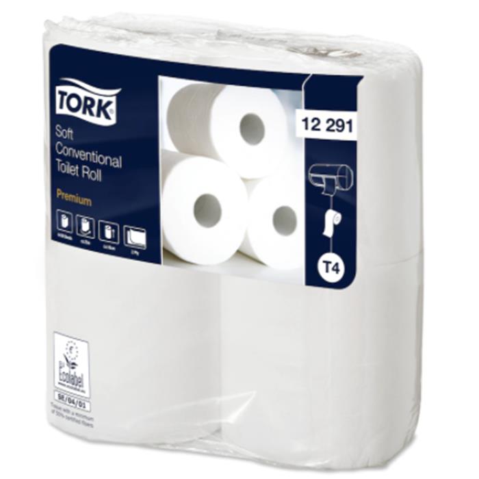 Papier toilette, T4 pure ouate, 2plis, 48rlx, 200coupons TORK 12292 (P40)