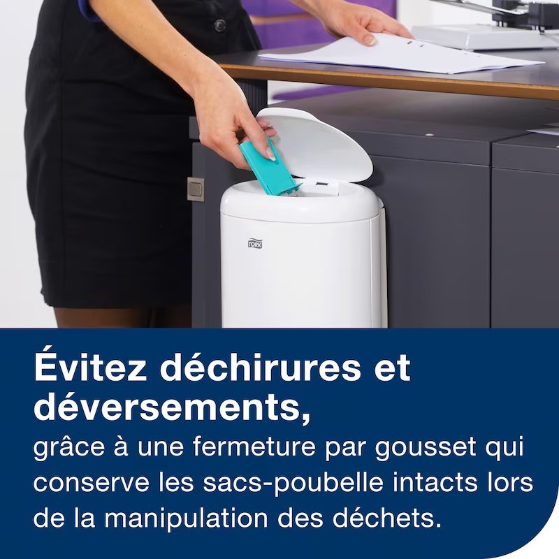 1 carton de 20 rlx à 50 sacs poubelle 5 l Tork, 330x400mm