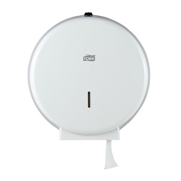 Distributeur Tork T1, métal, blanc, pour rlx Papier WC 400m