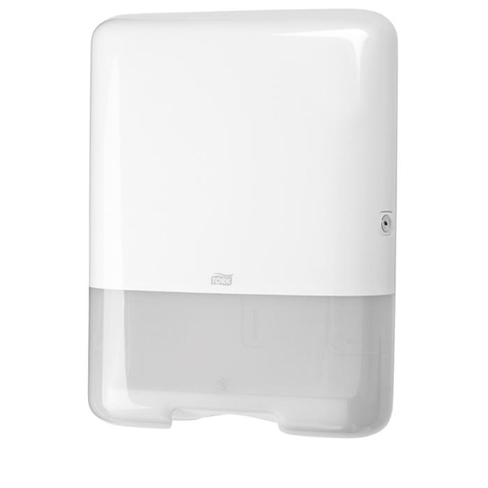 Distributeur H3 Tork 553000 pour essuie-mains, blanc, PVC, grand modèle