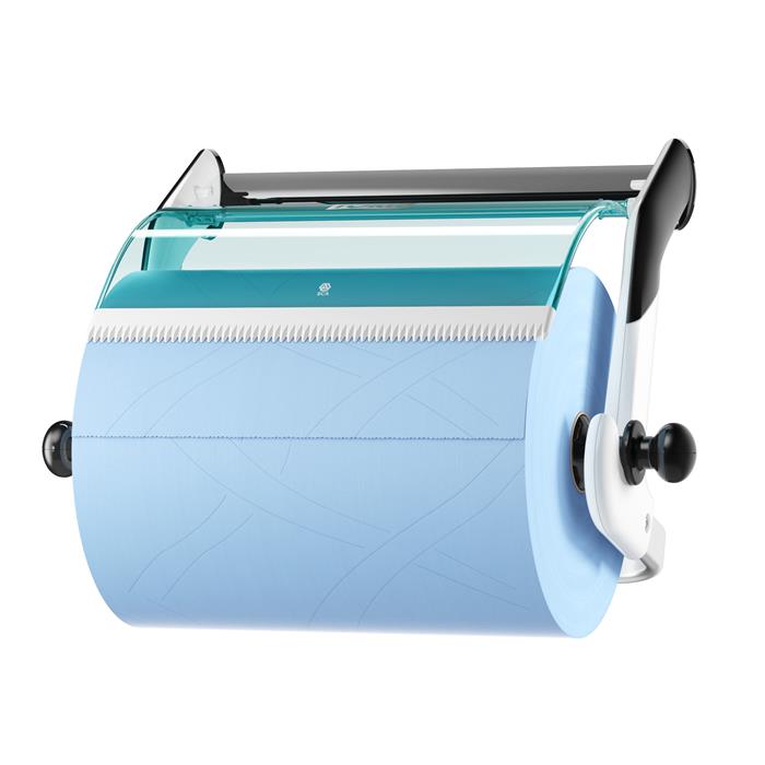 Dérouleur mural W1 Tork 652100, ABS/métal, blanc/turquoise (bob.max 43cm)