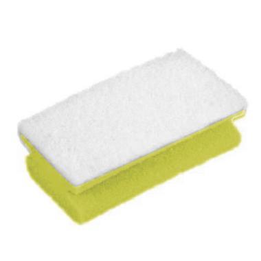 &Eacute;ponge abrasive non tiss&eacute;e jaune/blanche (ct 60)