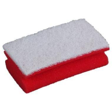 &Eacute;ponge abrasive non tiss&eacute;e rouge/blanche (ct 60)
