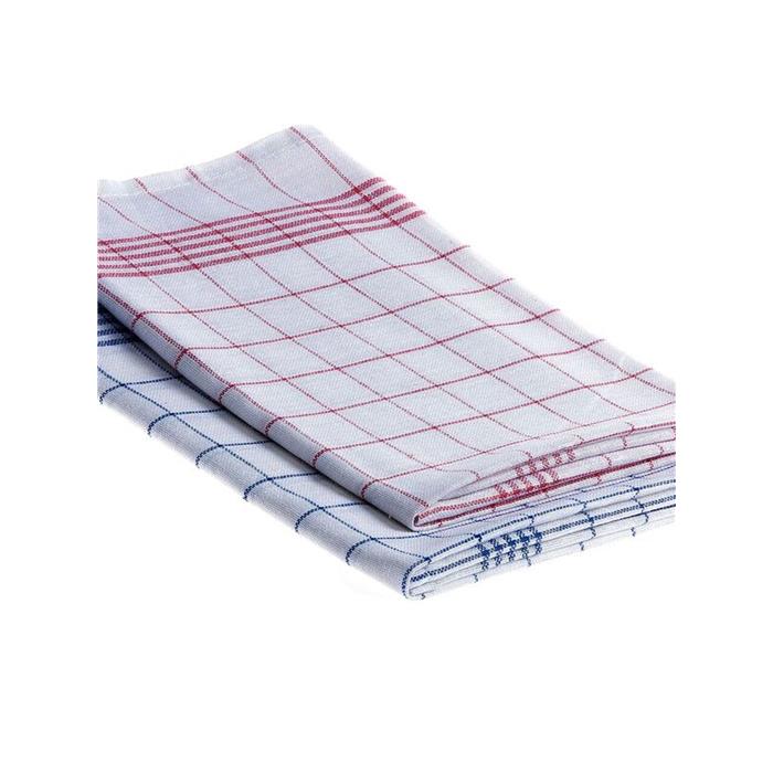 10 pi&egrave;ces Essuie-cuisine 50/70, rouge 55%lin 45% cot. (ct 10)