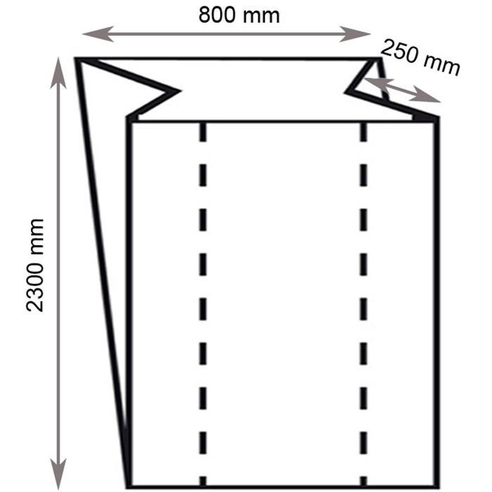 1 sac transparent 800+500x2300mm (1m3) (ct 50) (P1600)