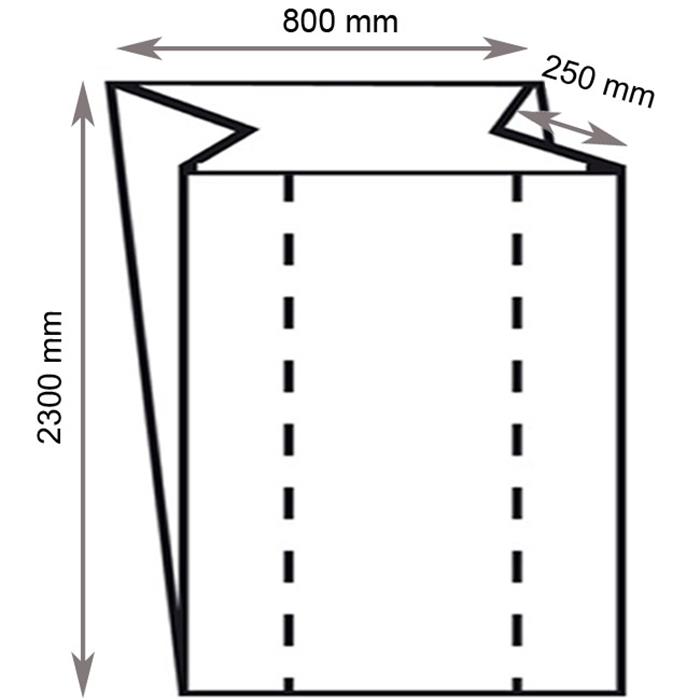 1 sac transparent 800+500x2300mm (1m3) (ct 50)