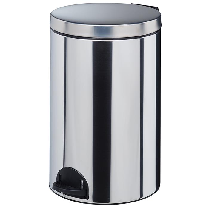 Poubelle à pédale, acier, Inox, 20 l, seau anti-bactérien