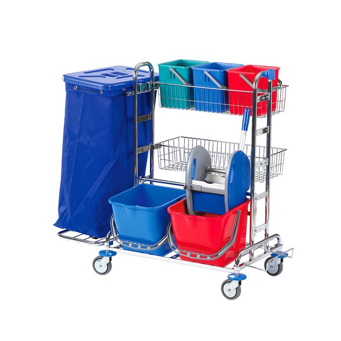 Chariot de nettoyage CHROME, modèle RW 2 SOLID