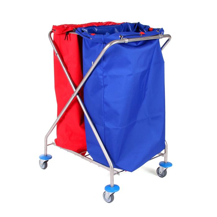 Chariot collecte des déchêts, CHROME, modèle PX 2-120, support 2 x 120 l SOLID