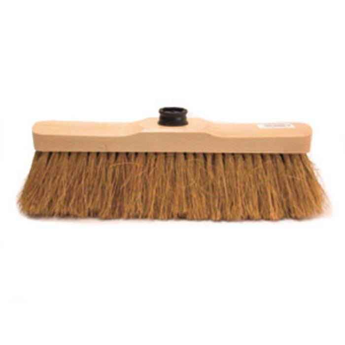 Balai plat coco, 30 cm, avec fixe manche (ct 10)