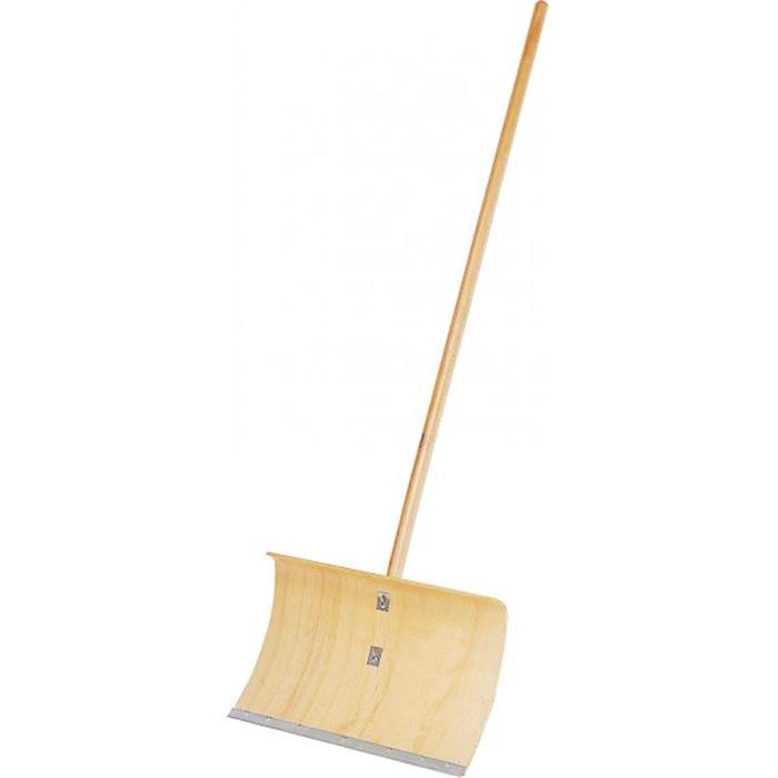 Poussoir &agrave; neige en bois, 50cm, manche bois 135cm, lame de renfort