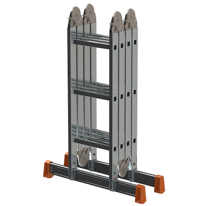 Echelle articulée de 4 barreaux, aluminium, 4,73m