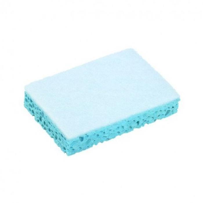 1 pièce Eponge végétale bleu sur récureur blanc 14x9x2,5cm (c80)