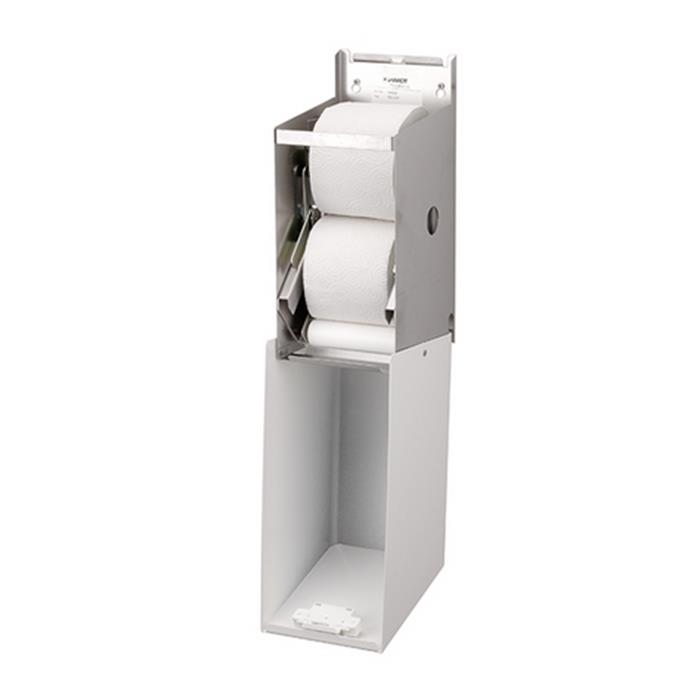 WC-Papier Rollenspender Edelstahl/RAL9010, für 2 Rollen