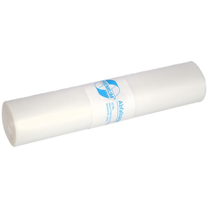 1 rlx/25 pcs sac poubelle TRANSPARENT, LDPE, 70x110cm, 40my (c10) 19029