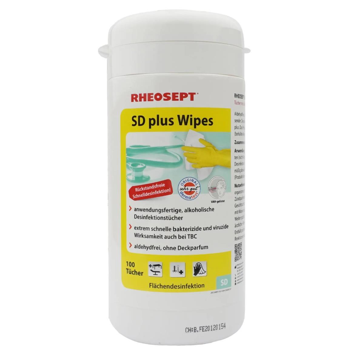 100 pc Lingettes désinfectantes; RHEOSEPT-SD pure