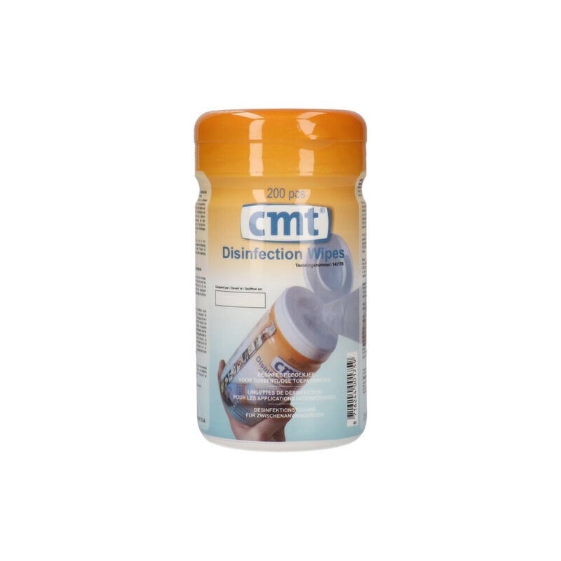 200 pc Lingettes d&eacute;sinfectantes; CMT, Blanches (ct12)