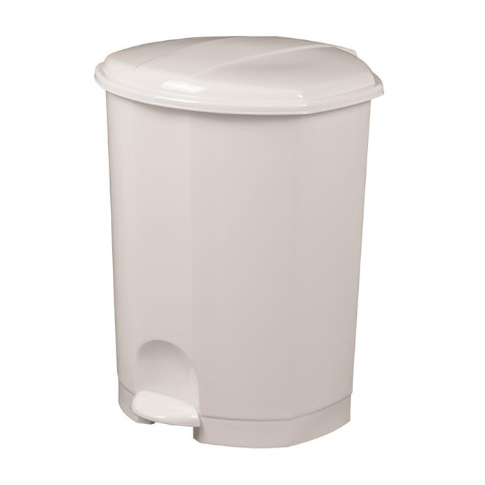 Poubelle 30L, à pédale Prima Plastique Blanc