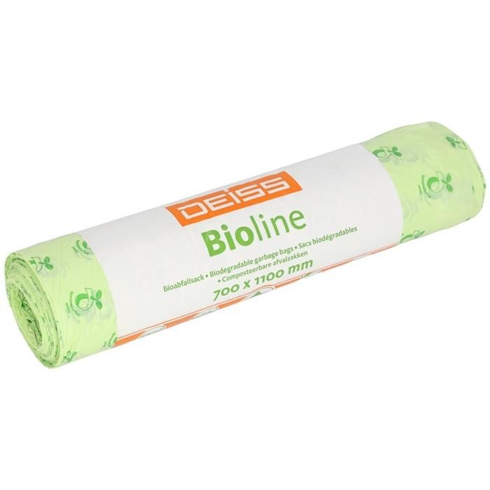 1 Carton de 25Rlx; Sac Biod&eacute;gradable 70x110 cm; 1rlx = 10 pi&egrave;ces; 25my; 120Litre; Vert