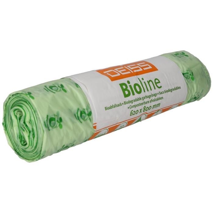 1 Carton de 24Rlx; Sac Biod&eacute;gradable; 62x80 cm; 1rlx = 10 pi&egrave;ces; 25my; 60Litre; Vert