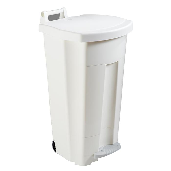 BOOGY Poubelle mobile à pédale 90L Blanc