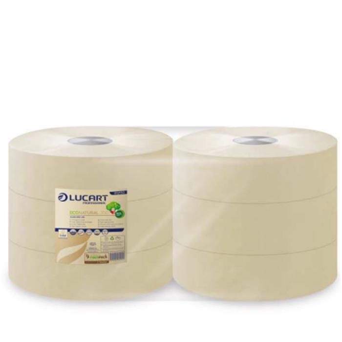 LUCART 812150 EcoNatural 350 Papier WC Jumbo T1 350m 2plis 6rlx