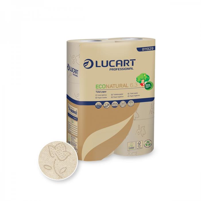 Papier Toilette ECONATURAL, 3 Plis,  30rlx, 250coupons, LUCART (EcoLabel&FSC) 811929