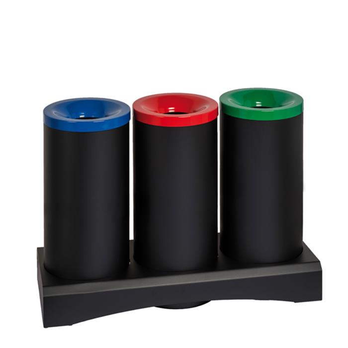 Trisú Poubelle tri sélectif, 3x70L, couvercle ANTIFEU