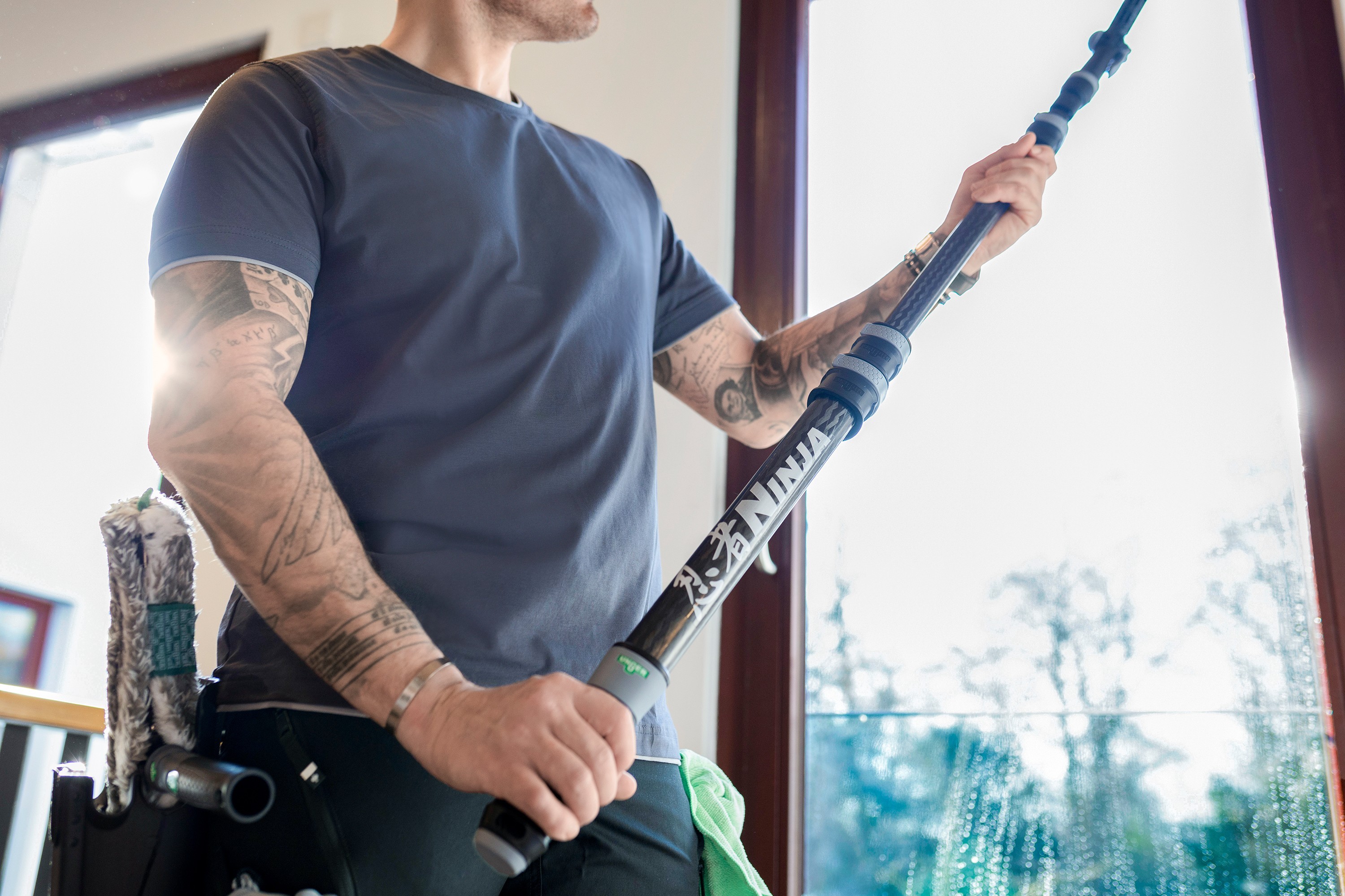 Perche télescopique Ninja Carbon à 3 élements, 3x1,42m