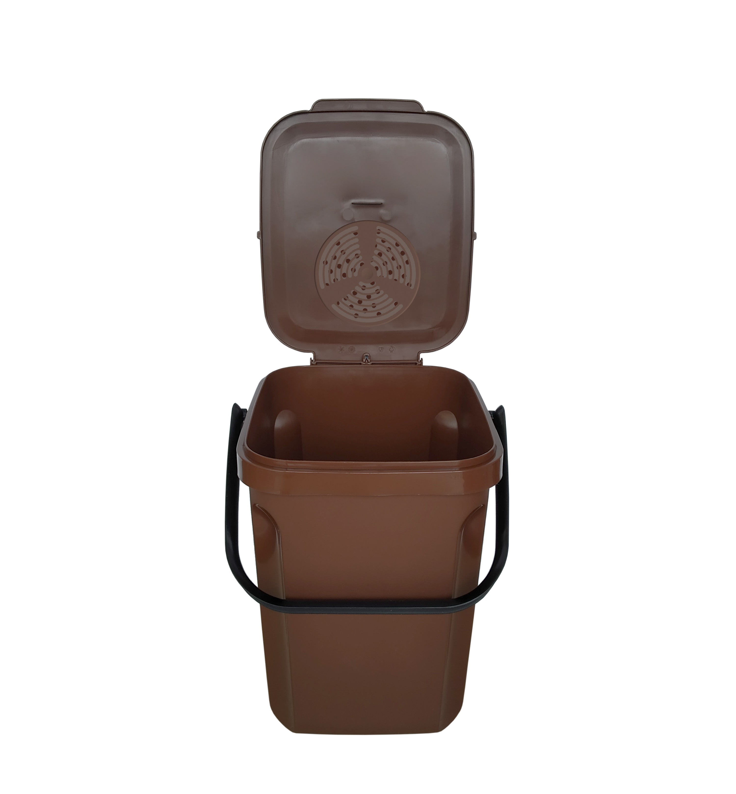 10l ORGANIK GREEN Poubelle compost, Marron