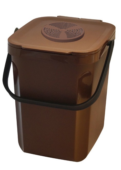 10l ORGANIK GREEN Poubelle compost, Marron