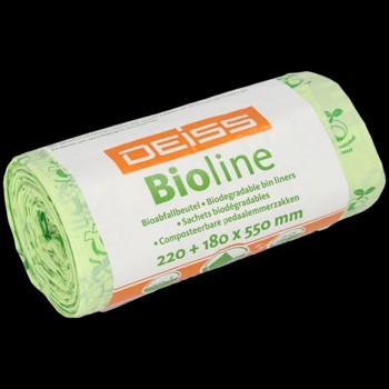 1 Carton de 24Rlx; Sac Biod&eacute;gradable; 22+18x55x0,0018 cm; 1rlx = 20 pi&egrave;ces; 10 Litre; Vert