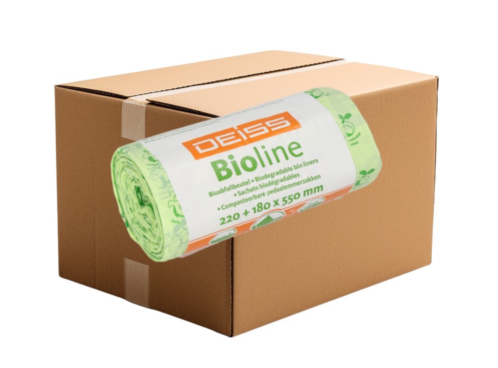 1 Carton de 24Rlx; Sac Biod&eacute;gradable; 22+18x55x0,0018 cm; 1rlx = 20 pi&egrave;ces; 10 Litre; Vert